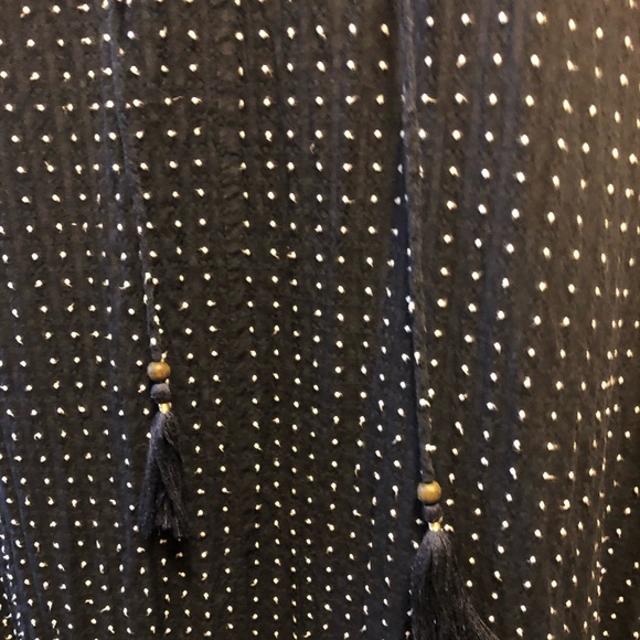 J CREW Navy Blue Polka Dot Tassel Maxi Dress XS - Picture 7 of 8